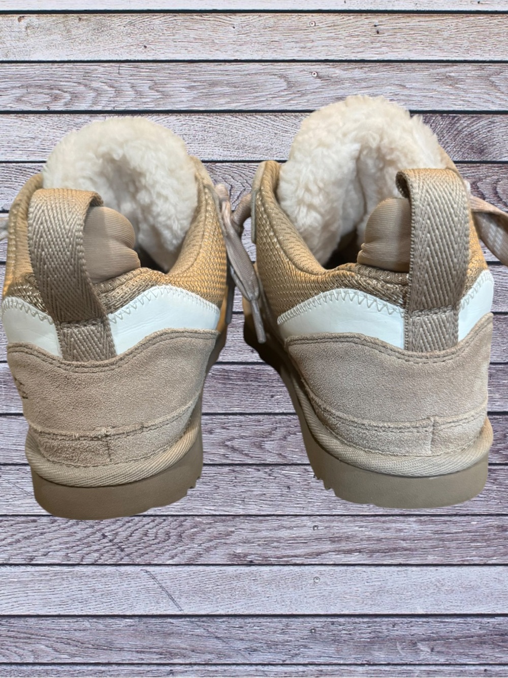 UGG Lowmel Sneakers Sand Tan Chunky Viral Suede Ankle Booties Size Hack 7.5 / 8 - Picture 7 of 16
